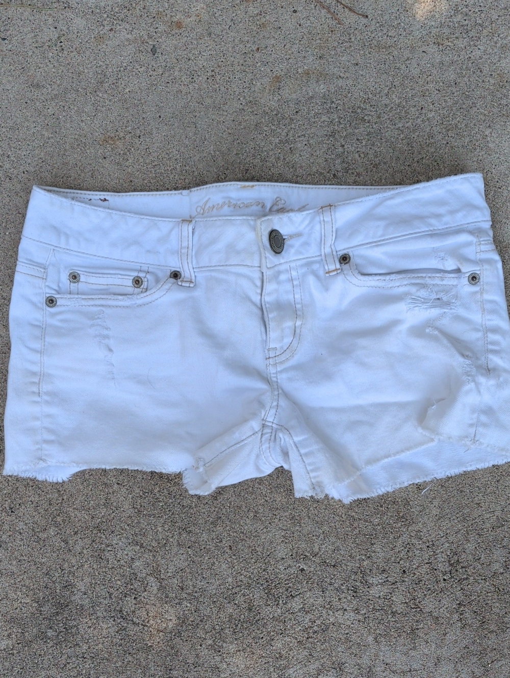 American Eagle Outfitters White Denim Cutoff Shorts